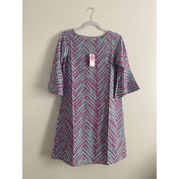 NWT Buckhead Betties "Twill Do Pink" Courtney Dress Bell Sleeve Size S - Picture 1 of 7